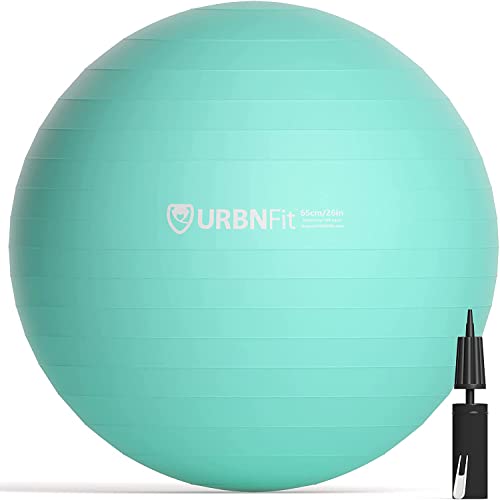 URBNFit Exercise Ball - Yoga Ball in Multiple Sizes for Workout, Pregnancy, Stability - Anti-Burst Swiss Balance Ball w/Quick Pump - Fitness Ball Chair for Office, Home, Gym
