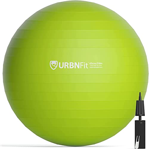URBNFit Exercise Ball - Yoga Ball in Multiple Sizes for Workout, Pregnancy, Stability - Anti-Burst Swiss Balance Ball w/Quick Pump - Fitness Ball Chair for Office, Home, Gym