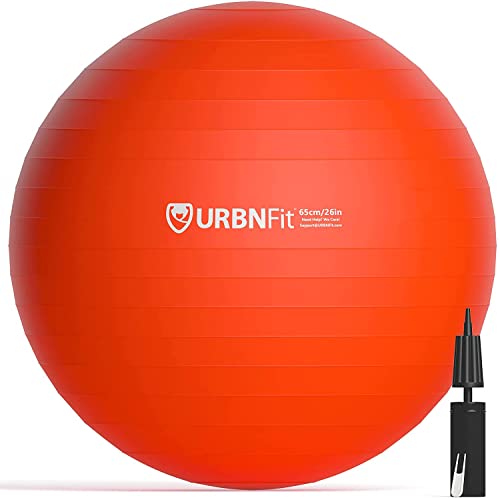 URBNFit Exercise Ball - Yoga Ball in Multiple Sizes for Workout, Pregnancy, Stability - Anti-Burst Swiss Balance Ball w/Quick Pump - Fitness Ball Chair for Office, Home, Gym