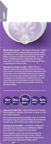 Philips AVENT Natural Baby Bottle with Natural Response Nipple, Clear, 4oz, 4pk, SCY900/04