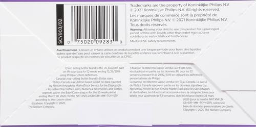 Philips AVENT Natural Baby Bottle with Natural Response Nipple, Clear, 4oz, 4pk, SCY900/04