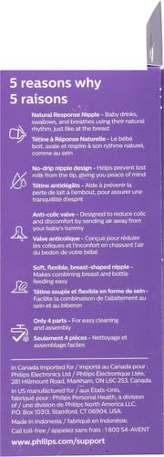 Philips AVENT Natural Baby Bottle with Natural Response Nipple, Clear, 4oz, 4pk, SCY900/04