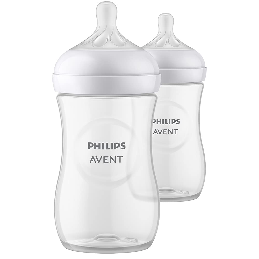 Philips AVENT Natural Baby Bottle with Natural Response Nipple, Clear, 4oz, 4pk, SCY900/04