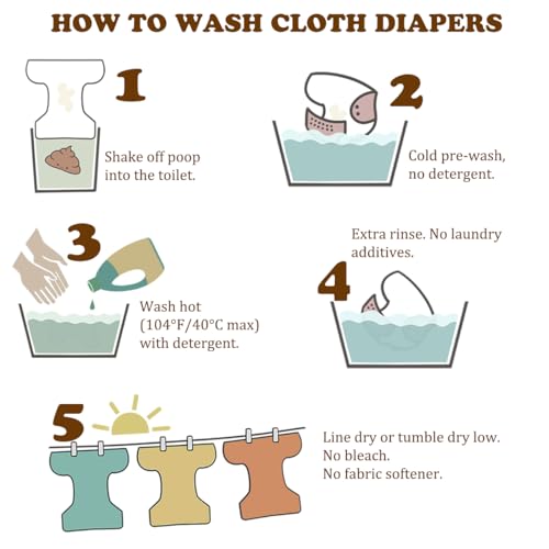 Mama Koala 2.0 Cloth Diapers for Babies with AWJ Lining, 6 Pack with 6 Bamboo Cloth Diaper Inserts - Reusable and Washable Pocket Diapers(Simply Neutrals)