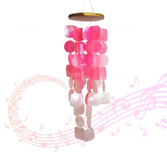 CRAFTCURL Capiz Shell Wind Chimes - Memorial Wind Chimes with Clear & Melodious Sound -Handmade Sturdy Wood Wind Chimes Provides Comfortable and Pleasant Ambiance State Every Day -(Blue)