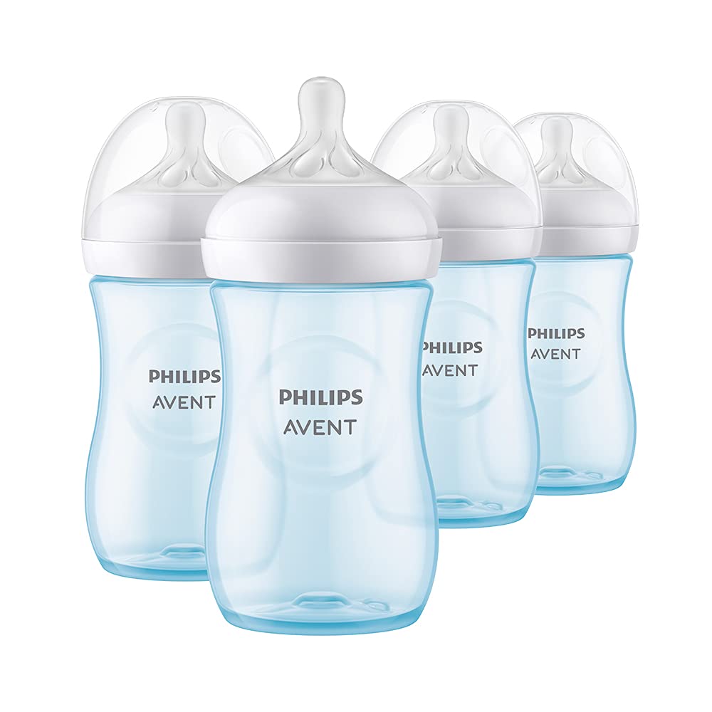 Philips AVENT Natural Baby Bottle with Natural Response Nipple, Clear, 4oz, 4pk, SCY900/04