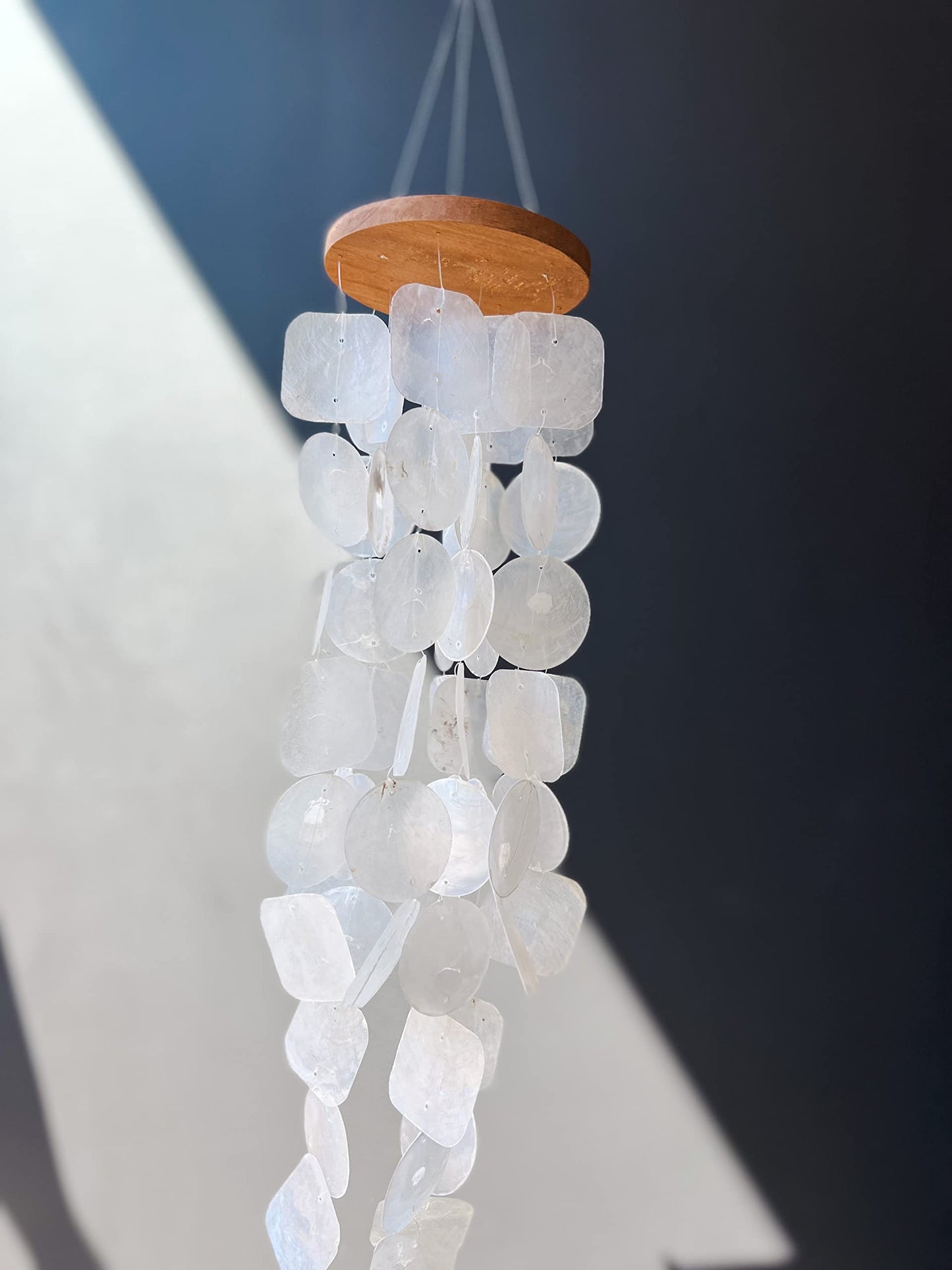 Solange & Frances Wind Chimes for Outside – Turquoise Capiz Shells Wind Chime Garden Decorations Outdoor, Unique Gifts for Women, Gifts for Mom or Birthday Gifts