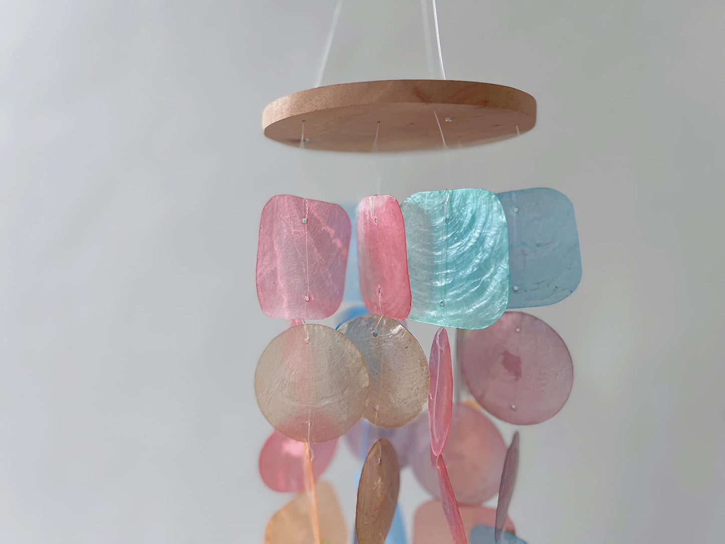 Solange & Frances Wind Chimes for Outside – Turquoise Capiz Shells Wind Chime Garden Decorations Outdoor, Unique Gifts for Women, Gifts for Mom or Birthday Gifts