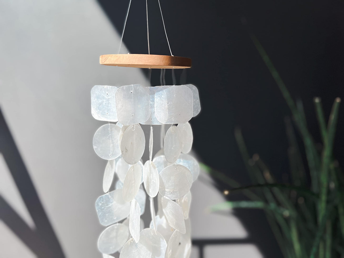 Solange & Frances Wind Chimes for Outside – Turquoise Capiz Shells Wind Chime Garden Decorations Outdoor, Unique Gifts for Women, Gifts for Mom or Birthday Gifts