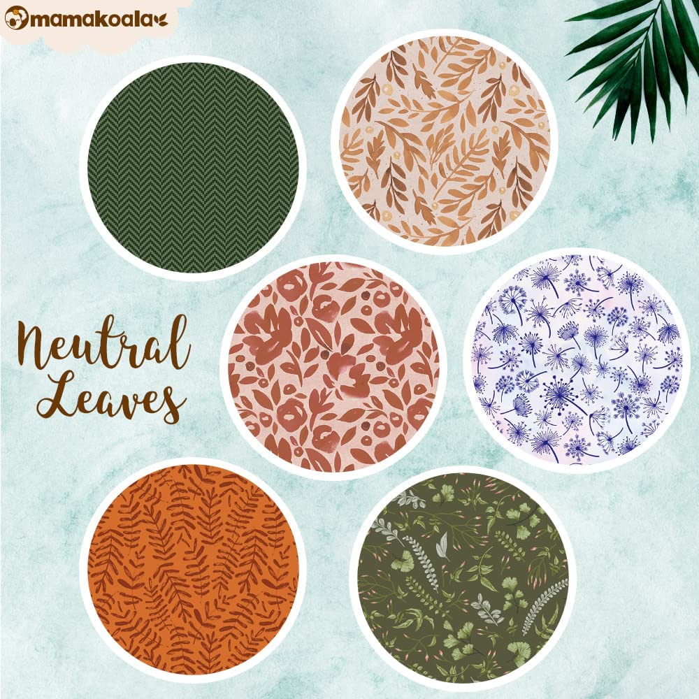 Mama Koala 2.0 Cloth Diapers for Babies with AWJ Lining, 6 Pack with 6 Bamboo Cloth Diaper Inserts - Reusable and Washable Pocket Diapers(Simply Neutrals)