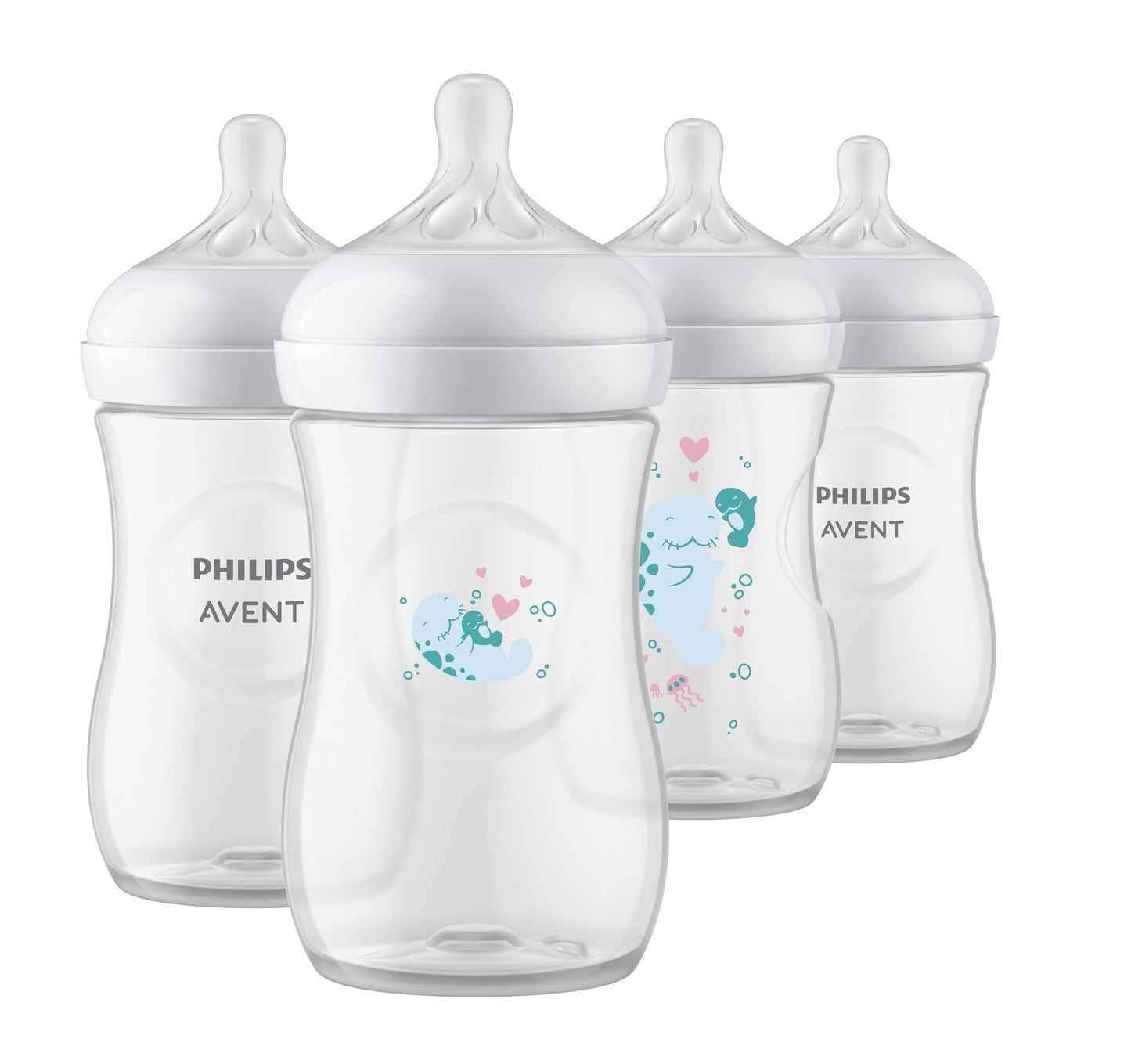 Philips AVENT Natural Baby Bottle with Natural Response Nipple, Clear, 4oz, 4pk, SCY900/04