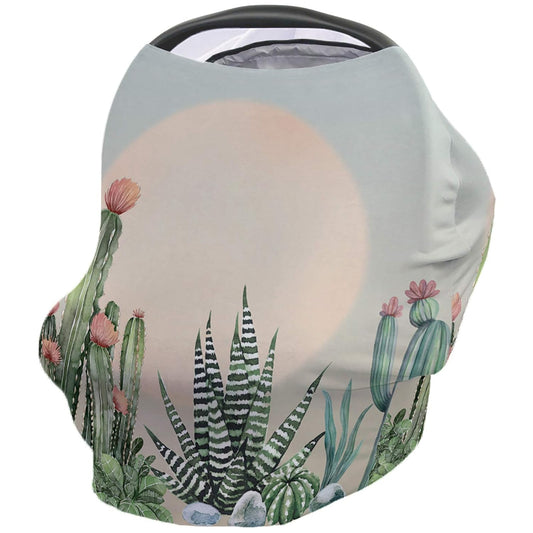Carseat Cover Cactus Sunset Covers for Breastfeeding Car Seat Stroller Combos Cover Infant Carseat Canopy Newborn Shopping Cart Covers 26x27.6in
