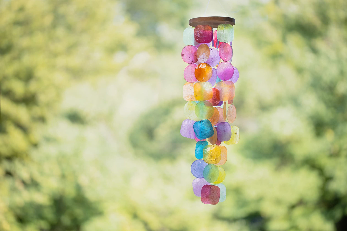 Solange & Frances Wind Chimes for Outside – Turquoise Capiz Shells Wind Chime Garden Decorations Outdoor, Unique Gifts for Women, Gifts for Mom or Birthday Gifts