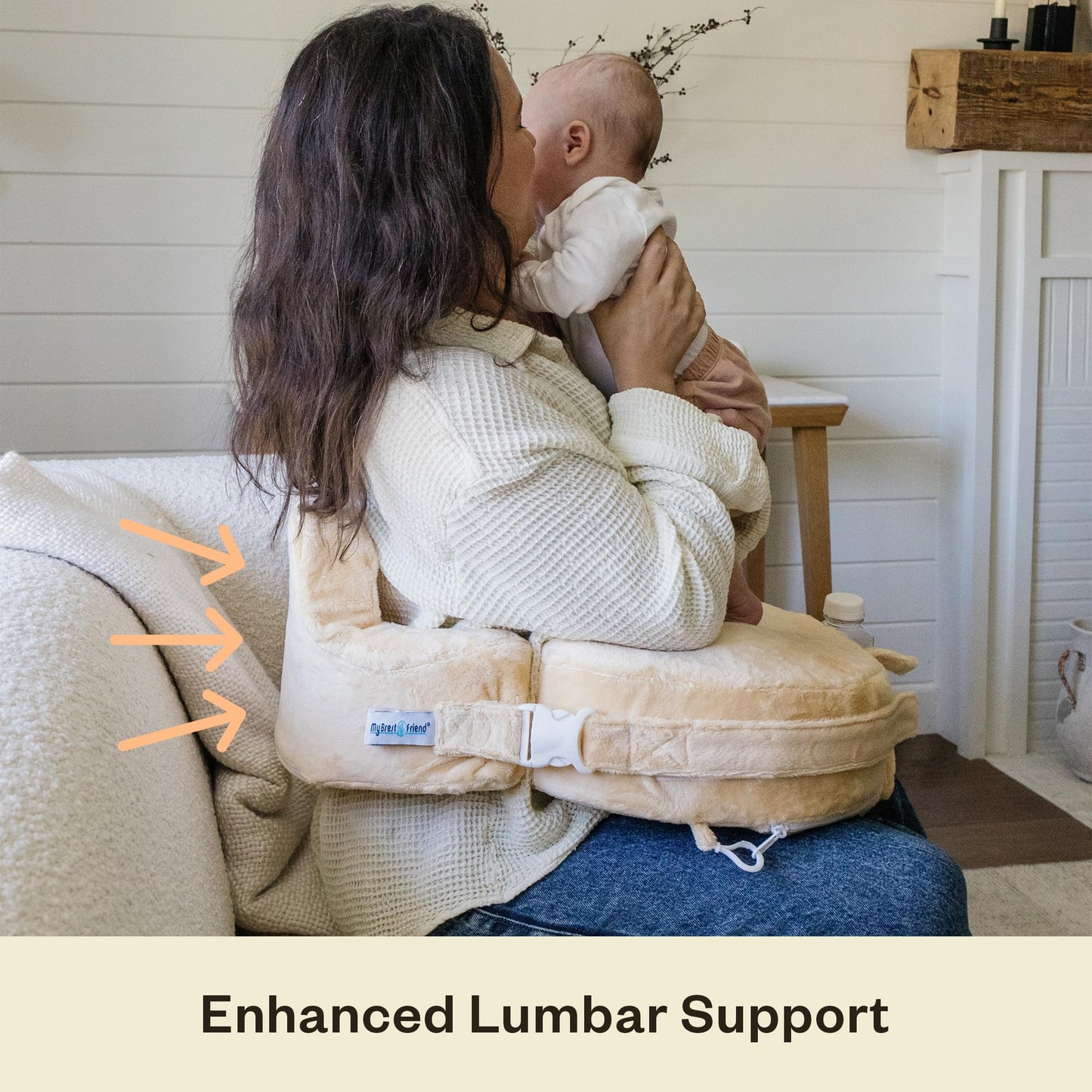 My Brest Friend Super Deluxe Nursing Pillow - Enhanced Comfort & Ergonomic Breastfeeding Pillow for Ultimate Support For Mom & Baby - Adjustable and with Handy Side Pocket, Platinum