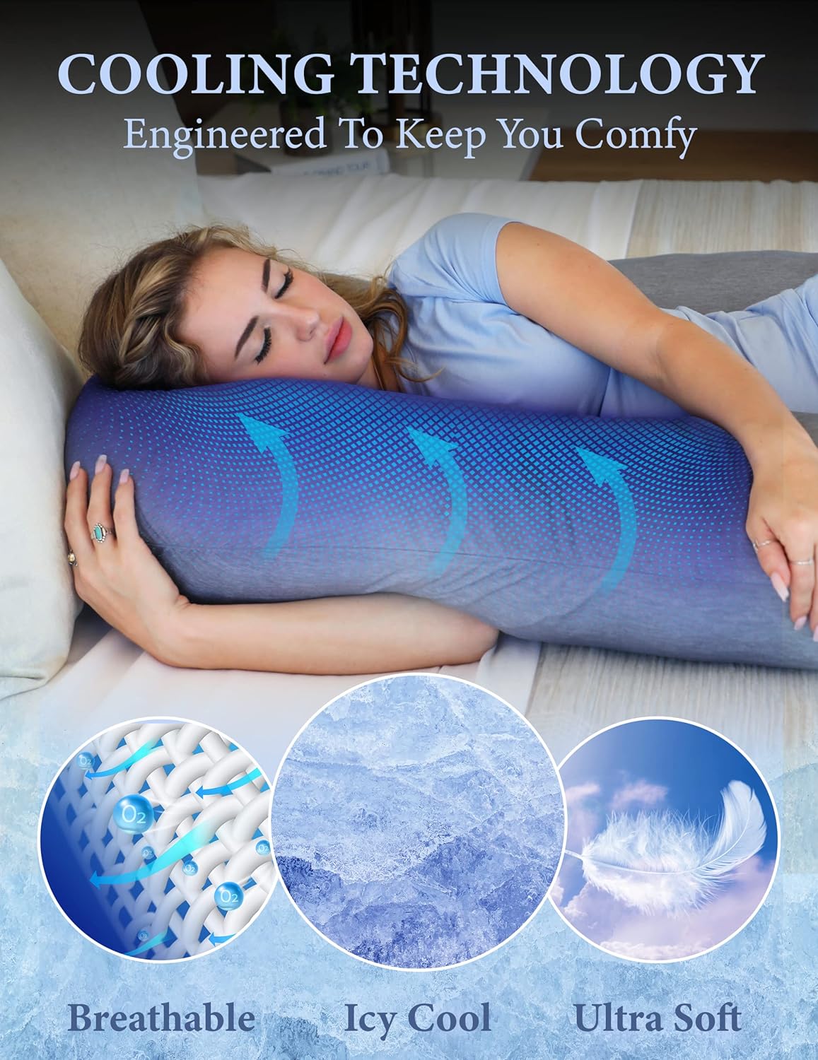 Pharmedoc Pregnancy Pillows, U-Shape Full Body Pillow -Removable Cover Jumbo Size - Grey - Pregnancy Pillows for Sleeping - Body Pillows for Adults, Maternity Pillow and Pregnancy Must Haves
